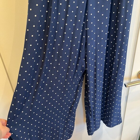 Madewell Wide Leg Jumpsuit in Navy Blue Polka Dot - Picture 9 of 9